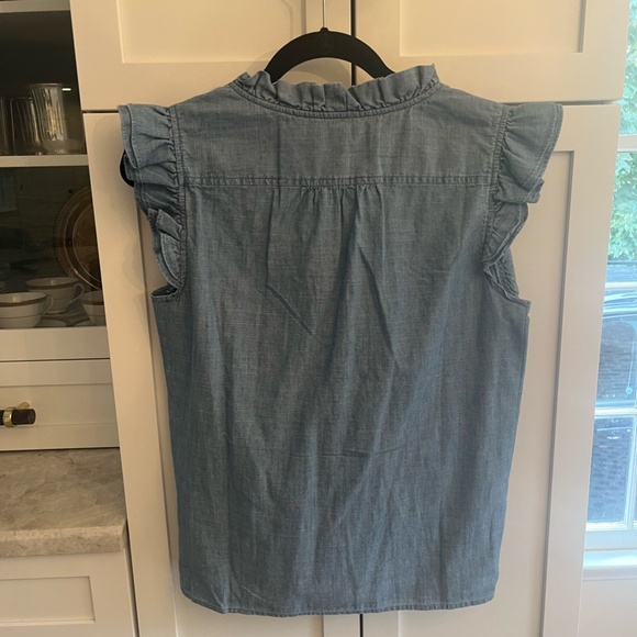 J. Crew Factory Chambray Ruffle Shirt - Picture 3 of 3